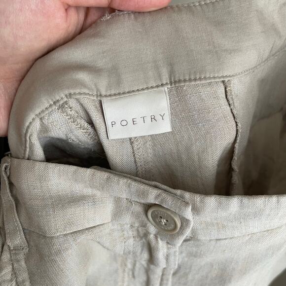 POETRY Linen Tailored Trousers Pants (Size 8 Womens) - Picture 3 of 9
